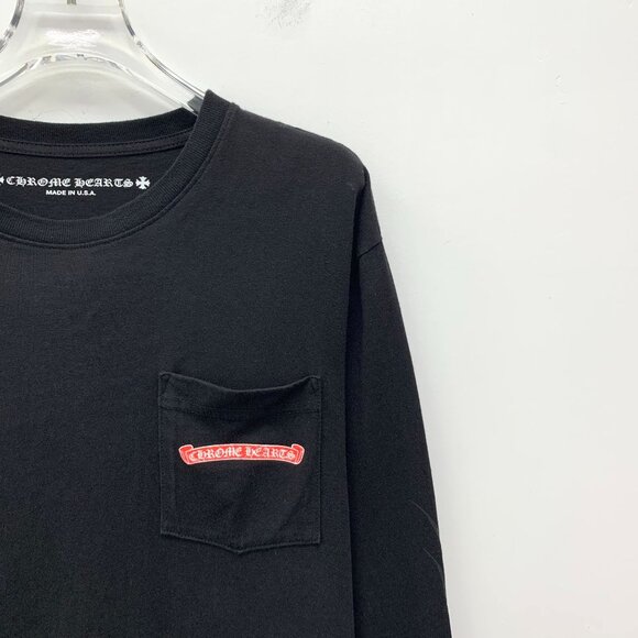 Chrome Hearts Black Graphic Cotton Long-Sleeve Sweatshirt With Pocket M - Picture 7 of 8